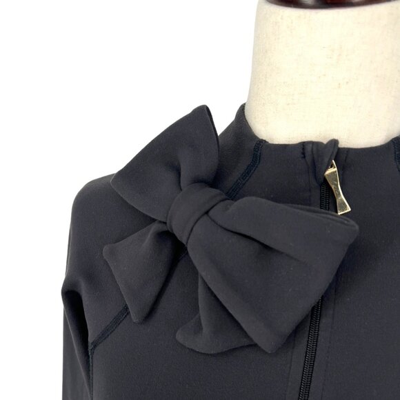 Kate Spade x Beyond Yoga Black Zip Up Neck Bow Jacket | Small - Picture 4 of 6